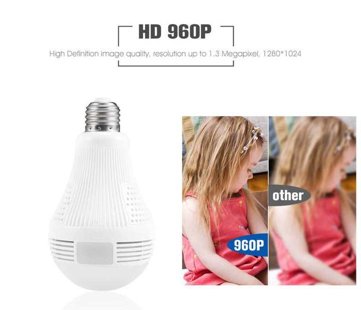 Bulb Camera Lcsee Cctv Security Ip Wireles VR 360 Cameras - ZEYTONCART