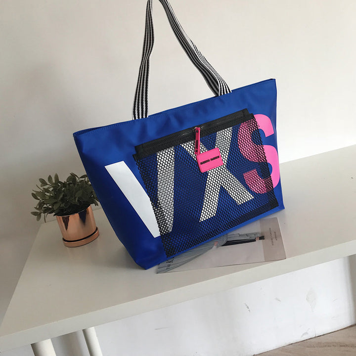 Aliwood New Arrivals Letter Women Shoulder Bags Trendy Waterproof Tote Beach Bag Large Capacity Female Travel Shopping Bags - ZEYTONCART