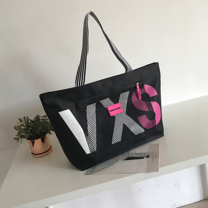 Aliwood New Arrivals Letter Women Shoulder Bags Trendy Waterproof Tote Beach Bag Large Capacity Female Travel Shopping Bags - ZEYTONCART