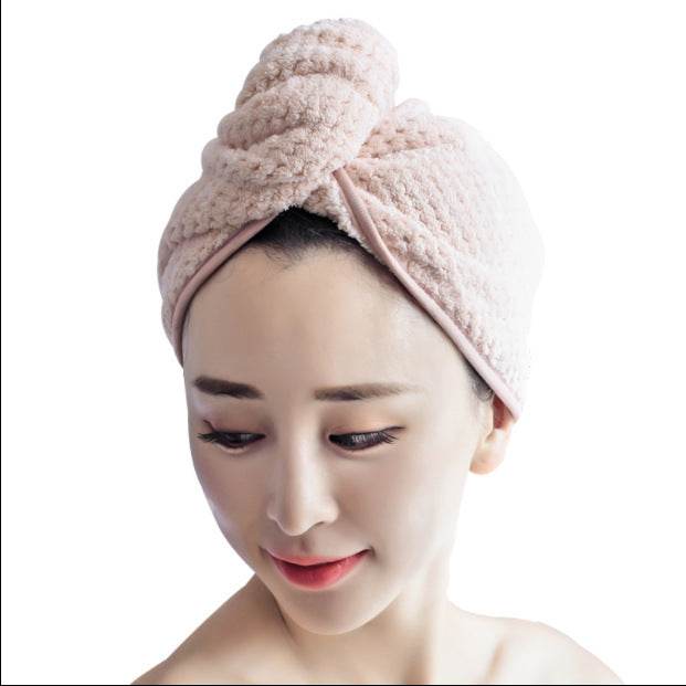 Dry Hair Cap super Absorbent Coral Fleece Dry Hair Towel Absorbent Towel Shower Cap Wiping Head Quick-drying Towel Wrap turban shower cap - ZEYTONCART