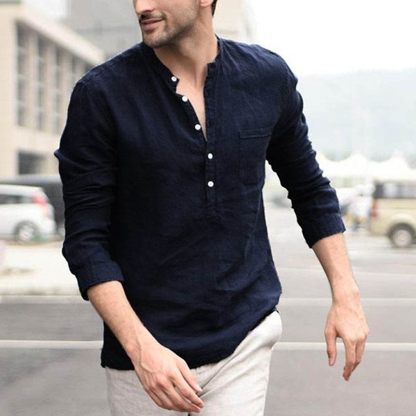 Plaid Collar Tops Turn Down Men Shirts Clothing - ZEYTONCART