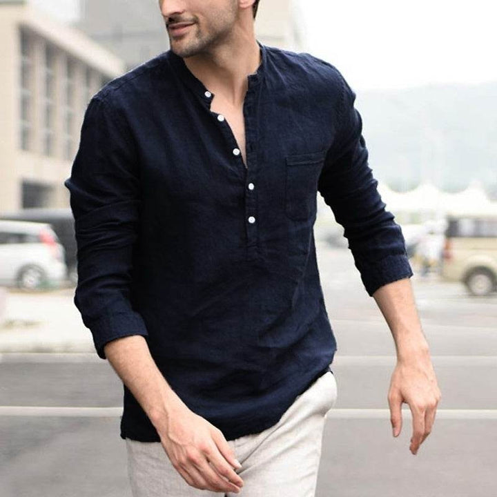 Plaid Collar Tops Turn Down Men Shirts Clothing - ZEYTONCART