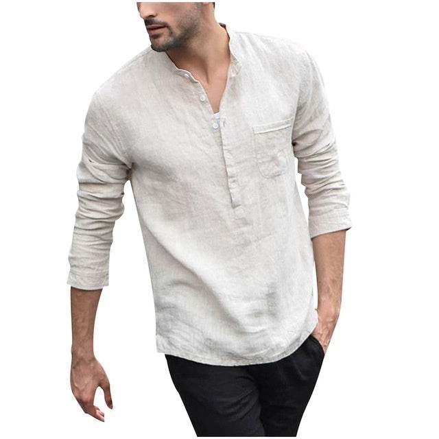 Plaid Collar Tops Turn Down Men Shirts Clothing - ZEYTONCART