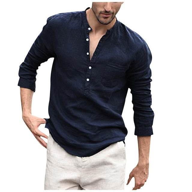 Plaid Collar Tops Turn Down Men Shirts Clothing - ZEYTONCART