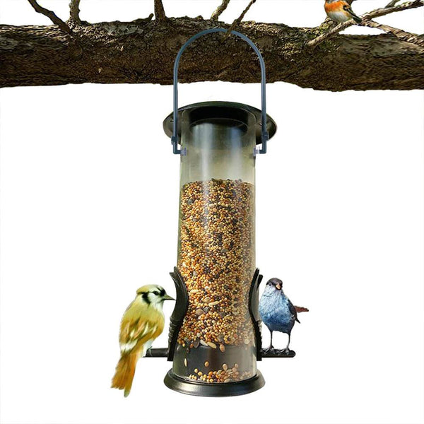 Pet Bird Feeder Feed Station Hanging Garden Plastic Birds Food Dispenser Feeders Outdoor Tree Garden Decoration - ZEYTONCART
