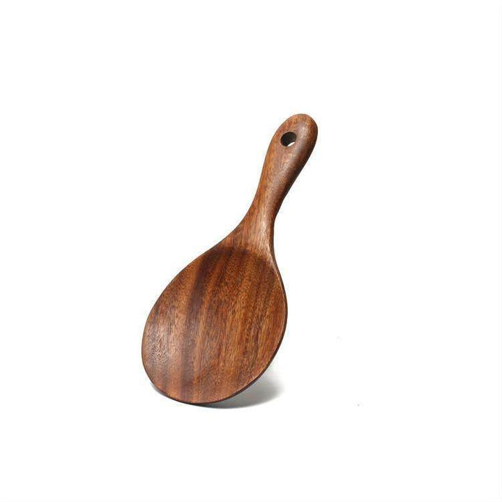 Acacia Wooden Spatula For Non-Stick Cookware Long Handle Wooden Spatula Wooden Spoon Wooden Soup Spoon Set - ZEYTONCART