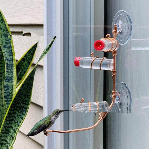 Garden Bird Feeder Supplies Hummingbird Feeder Drinker Suction Cup Easy To Clean Deck Garden Decor Bird Feeders for Wild Birds - ZEYTONCART