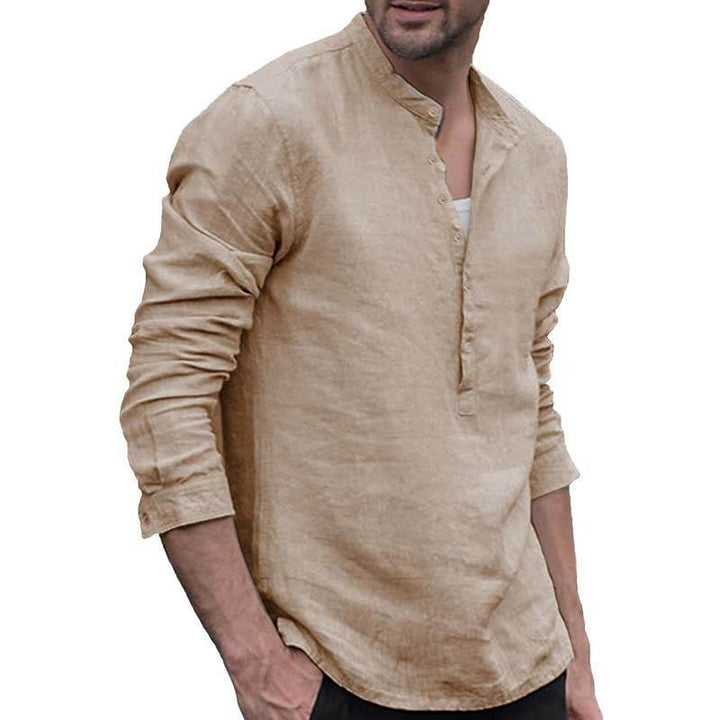 Plaid Collar Tops Turn Down Men Shirts Clothing - ZEYTONCART