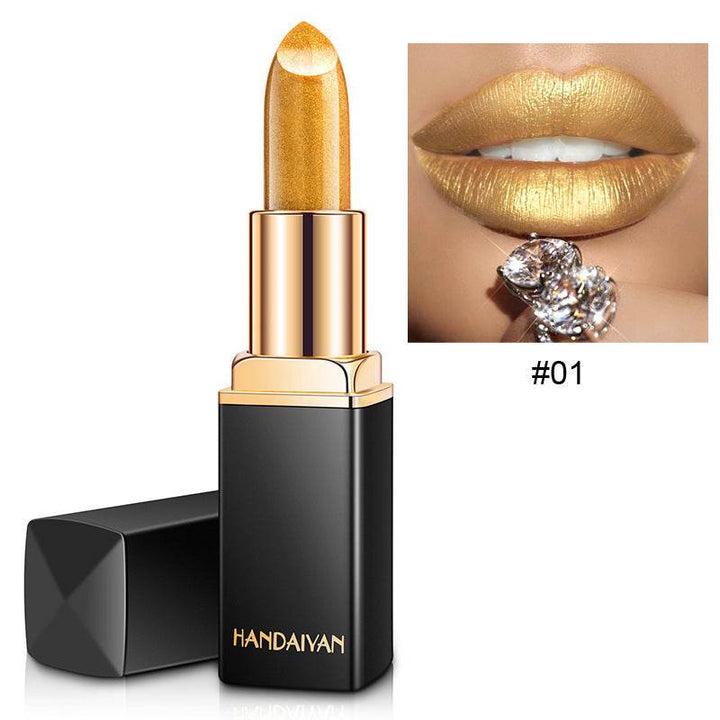 Shiny Metallic Lipstick Pearlescent Color Temperature Change Lipstick Gilt Lipstick - ZEYTONCART