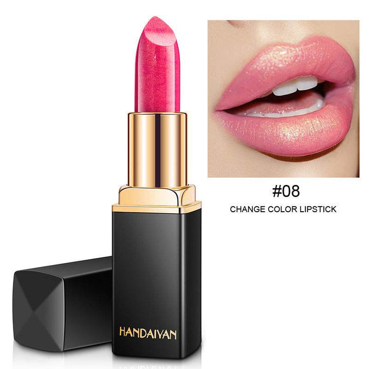 Shiny Metallic Lipstick Pearlescent Color Temperature Change Lipstick Gilt Lipstick - ZEYTONCART