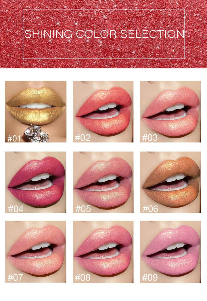 Shiny Metallic Lipstick Pearlescent Color Temperature Change Lipstick Gilt Lipstick - ZEYTONCART