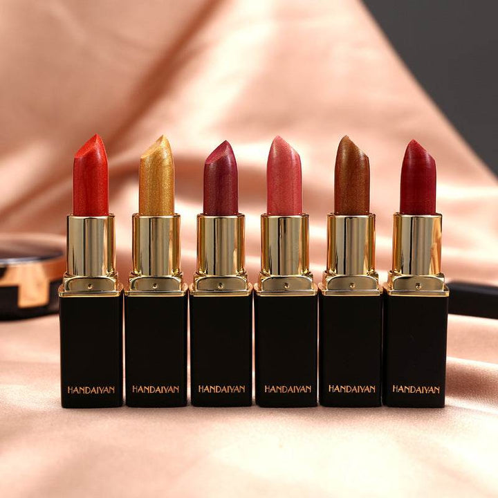 Shiny Metallic Lipstick Pearlescent Color Temperature Change Lipstick Gilt Lipstick - ZEYTONCART