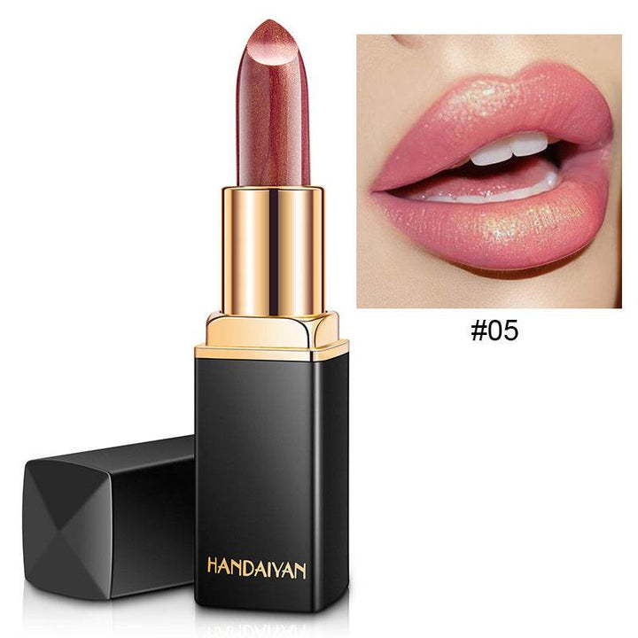 Shiny Metallic Lipstick Pearlescent Color Temperature Change Lipstick Gilt Lipstick - ZEYTONCART