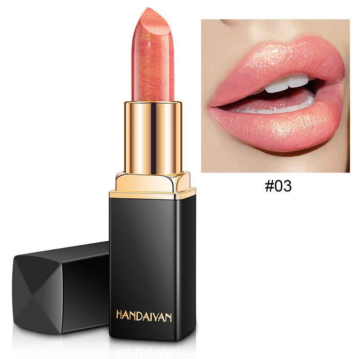 Shiny Metallic Lipstick Pearlescent Color Temperature Change Lipstick Gilt Lipstick - ZEYTONCART