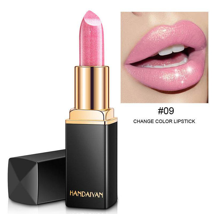 Shiny Metallic Lipstick Pearlescent Color Temperature Change Lipstick Gilt Lipstick - ZEYTONCART