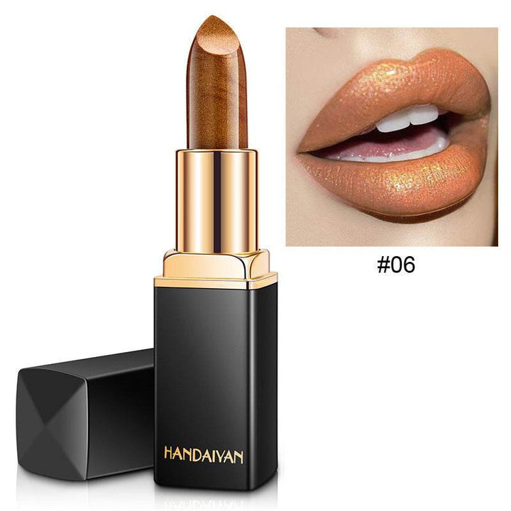 Shiny Metallic Lipstick Pearlescent Color Temperature Change Lipstick Gilt Lipstick - ZEYTONCART