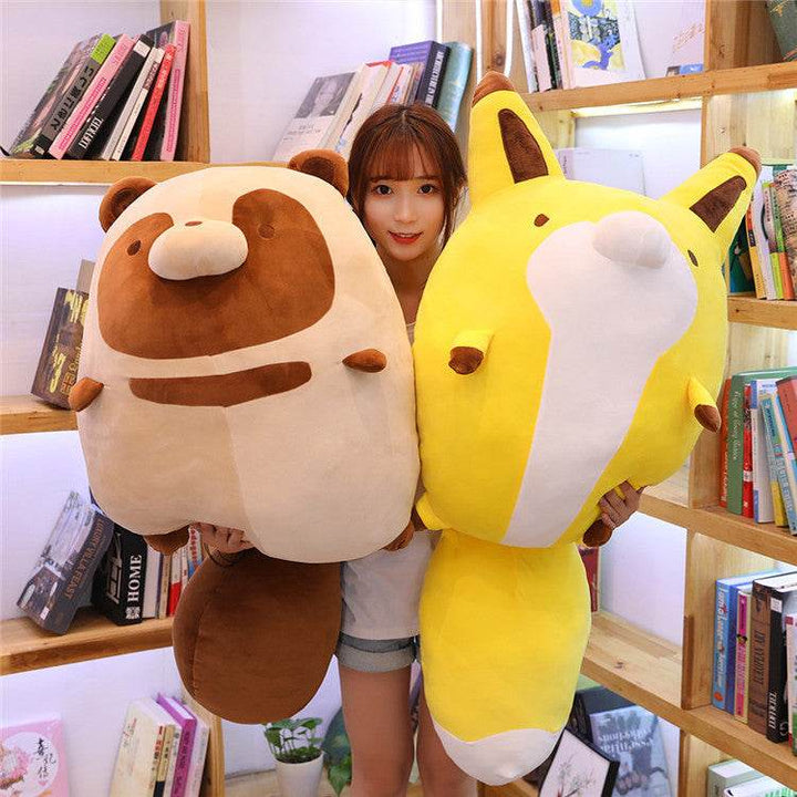 New Anime Cartoon Raccoon And Fox Plush Toys Zabawki Cute Pillow Peluche Baby Toy Soft Padded Cushion Stuffed Animals Home Decor - ZEYTONCART