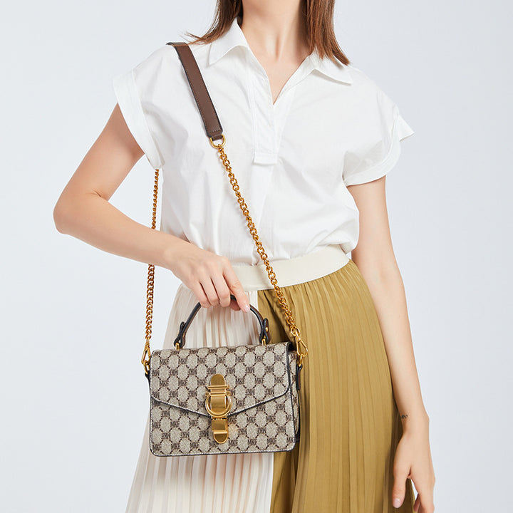 Fashion Printed Chain Small Square Bag - ZEYTONCART