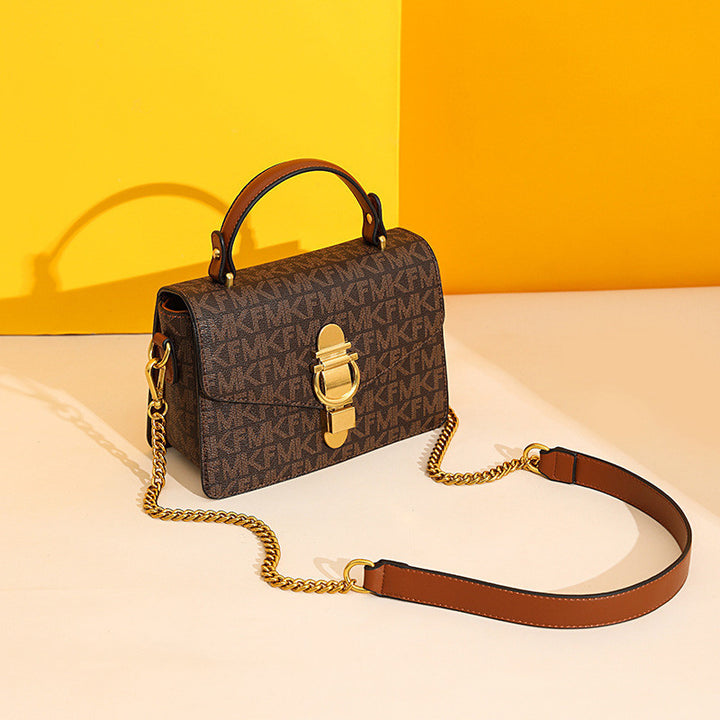 Fashion Printed Chain Small Square Bag - ZEYTONCART