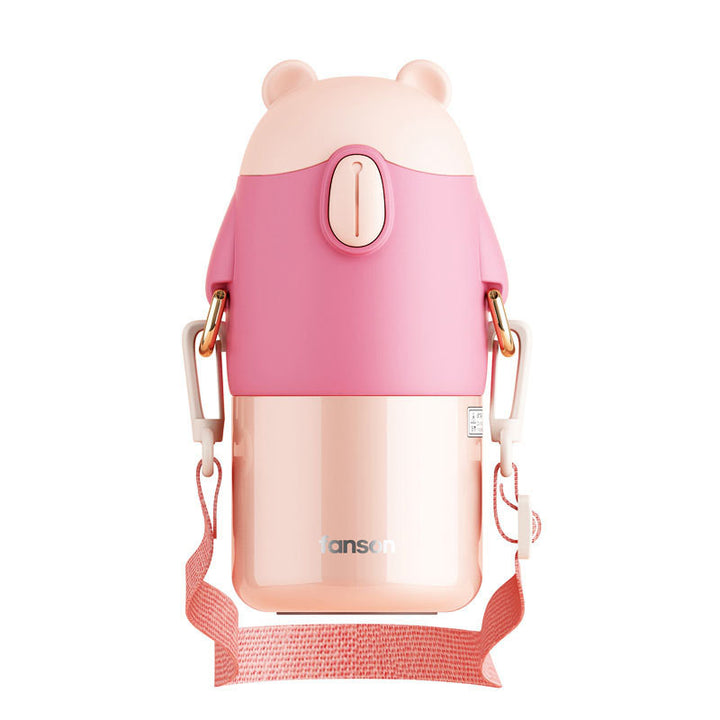 Creative Cartoon Water Cup With A Straw Thermos Cup For Children - ZEYTONCART