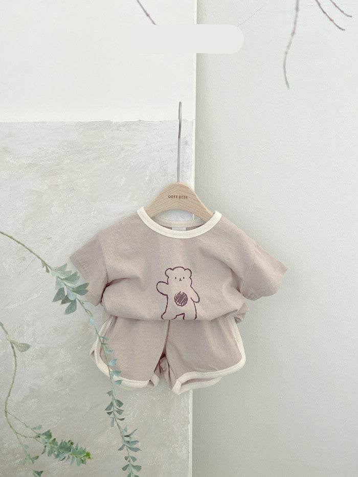 Baby Bear Cotton Suit Two-piece Cartoon Comfort For Babies And Toddlers - ZEYTONCART