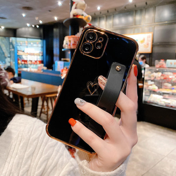 Compatible with Apple, Electroplating Love Is Suitable For Iphone12 Mobile Phone Shell 11Pro Wristband Bracket Xsmax  7 8Plus All-Inclusive - ZEYTONCART