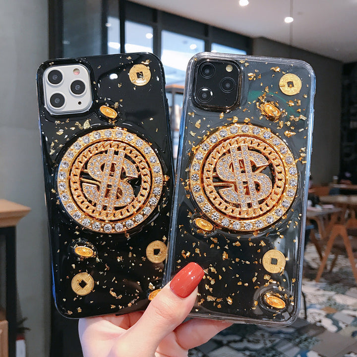 3D Diamond Dollar Turnplate Phone Case Luxury Designer - ZEYTONCART
