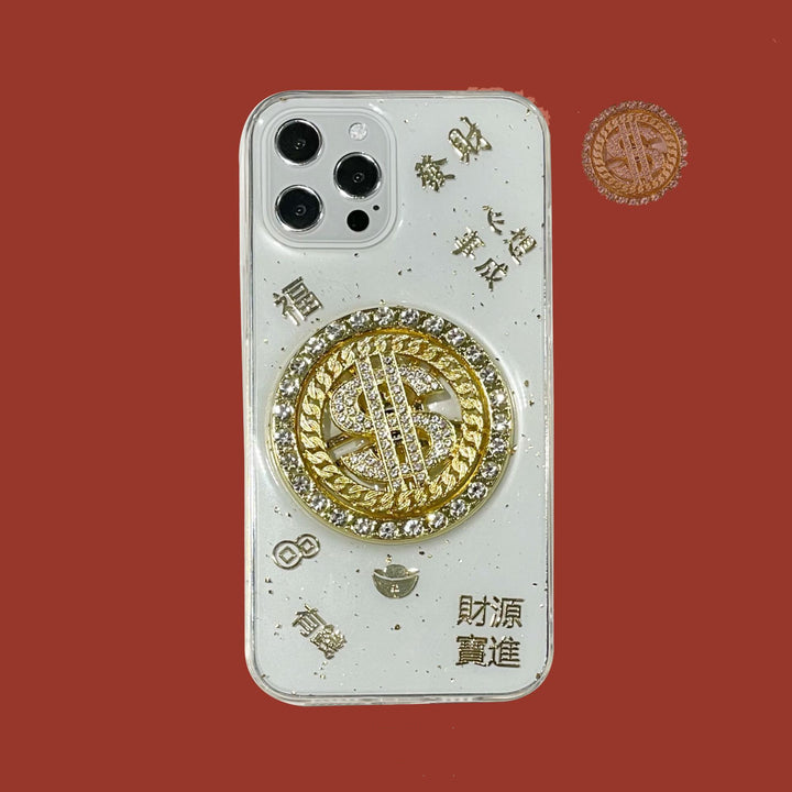 3D Diamond Dollar Turnplate Phone Case Luxury Designer - ZEYTONCART