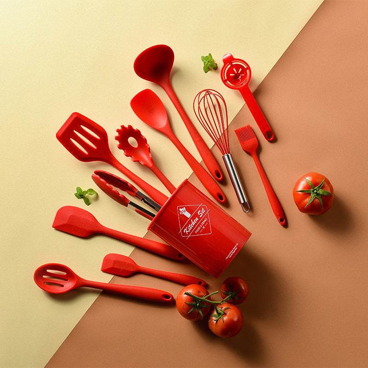 All-Inclusive Silicone Non-Stick Cookware 10-Piece Set With Storage Bucket - ZEYTONCART