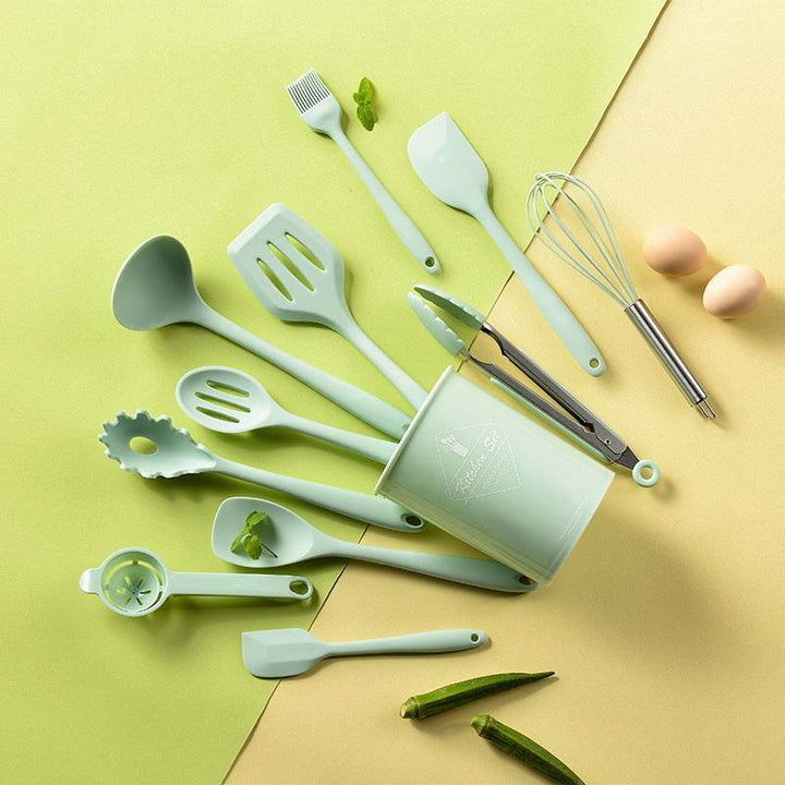All-Inclusive Silicone Non-Stick Cookware 10-Piece Set With Storage Bucket - ZEYTONCART