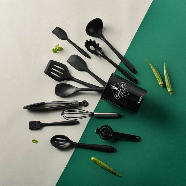 All-Inclusive Silicone Non-Stick Cookware 10-Piece Set With Storage Bucket - ZEYTONCART
