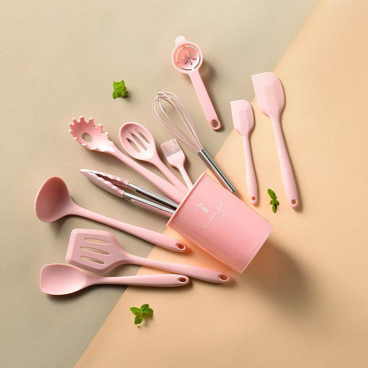 All-Inclusive Silicone Non-Stick Cookware 10-Piece Set With Storage Bucket - ZEYTONCART
