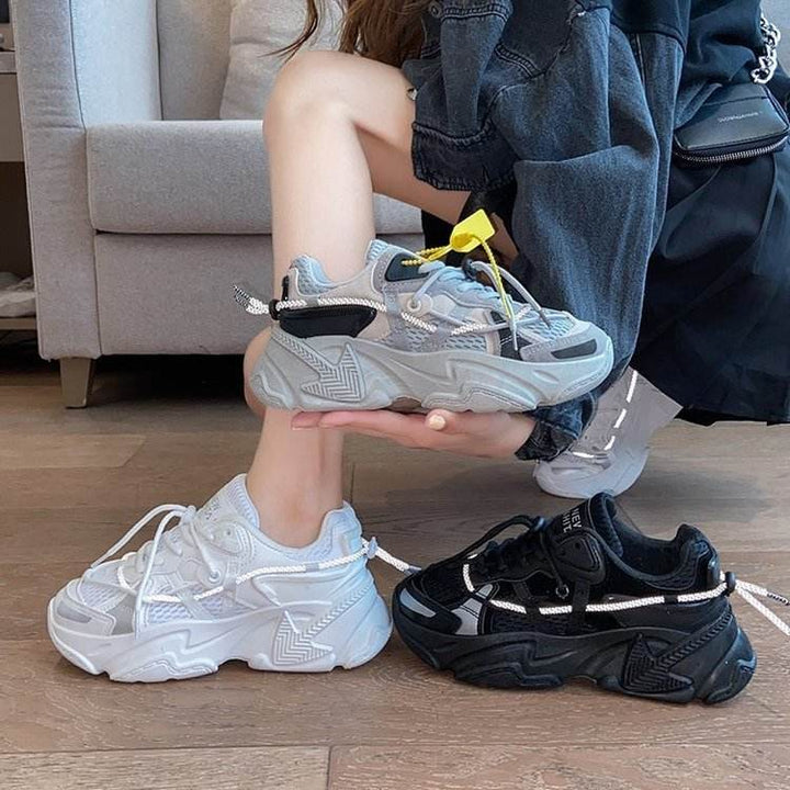 New Summer All-black Sneakers For Women Korean Edition - ZEYTONCART