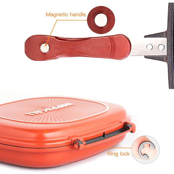 Barbecue Frying-Pan Cooking-Tool Non-Stick Double-Sided Cookware Outdoor And 28CM - ZEYTONCART