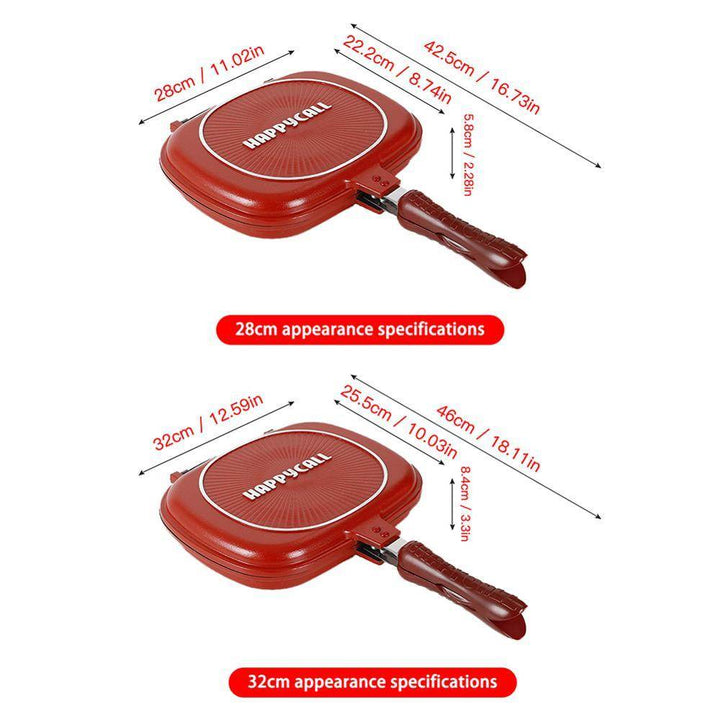Barbecue Frying-Pan Cooking-Tool Non-Stick Double-Sided Cookware Outdoor And 28CM - ZEYTONCART