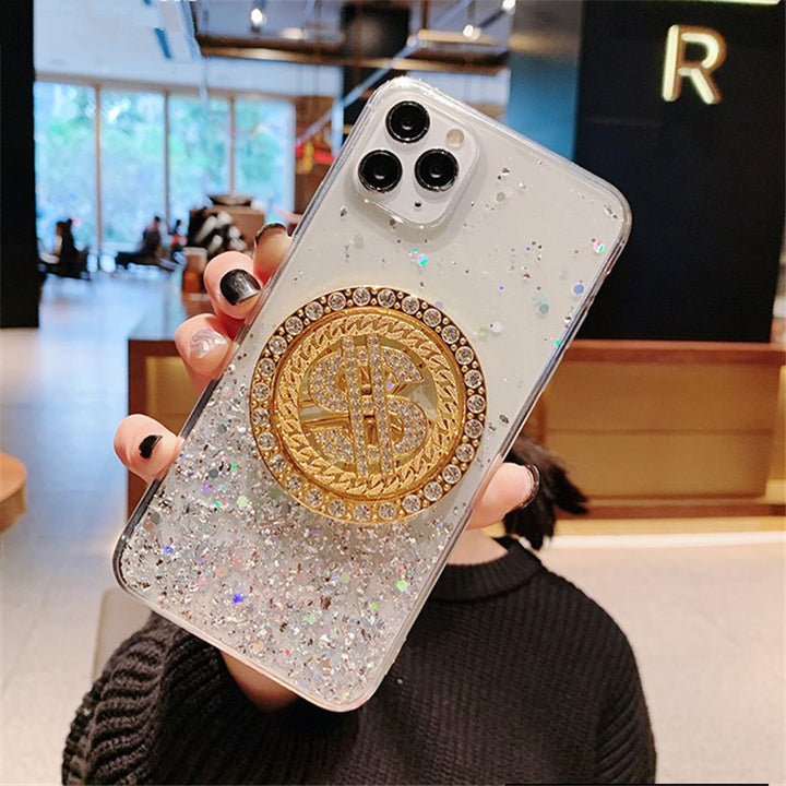 3D Diamond Dollar Turnplate Phone Case Luxury Designer - ZEYTONCART