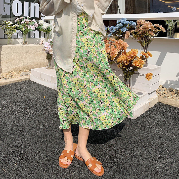 Floral Floral Skirt Women's Mid-length High Waist - ZEYTONCART