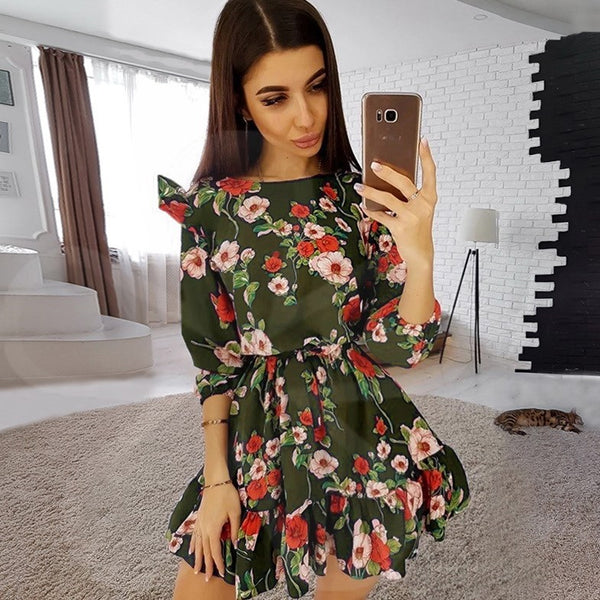 Sweet Floral Ladies Dress - ZEYTONCART