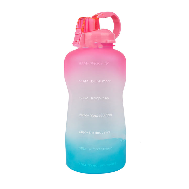 3.8L Gradient Color Sports Bottle Bouncing Cover Removable Straw Plastic Cup - ZEYTONCART