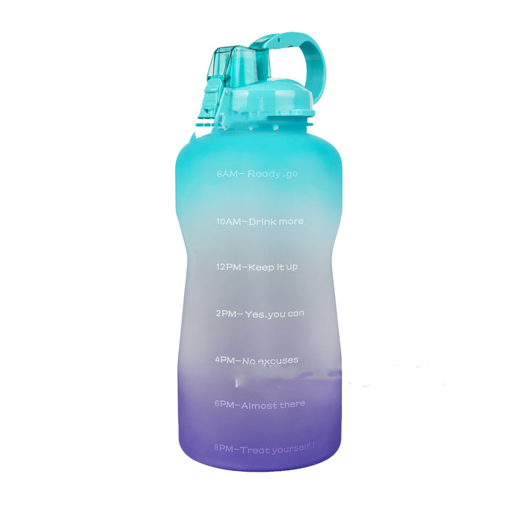 3.8L Gradient Color Sports Bottle Bouncing Cover Removable Straw Plastic Cup - ZEYTONCART