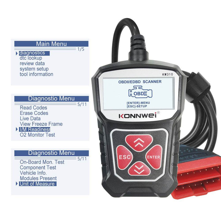 KW310 Car Diagnostic Scanner Scanner Barcode Reader Tool - ZEYTONCART