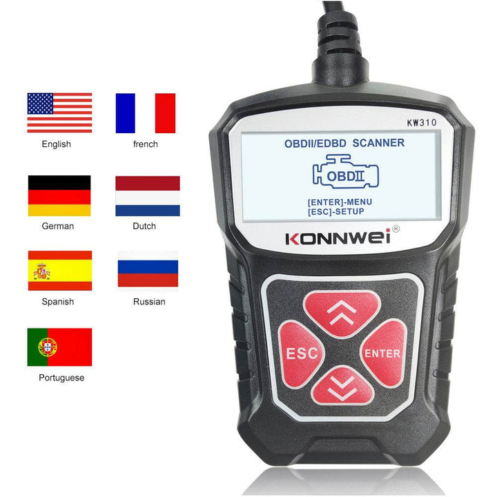 KW310 Car Diagnostic Scanner Scanner Barcode Reader Tool - ZEYTONCART