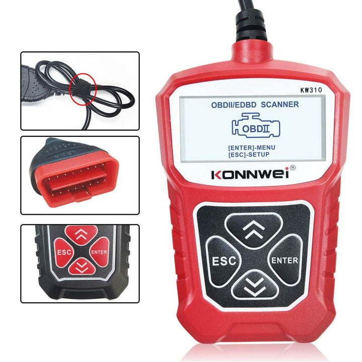 KW310 Car Diagnostic Scanner Scanner Barcode Reader Tool - ZEYTONCART