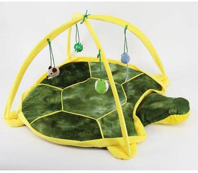 Cartoon Cat Play Tent Multifunctional Cat Hammocks Kitten Sleep Bed Foldable Cat Mat with Balls Cat Play House Toy - ZEYTONCART