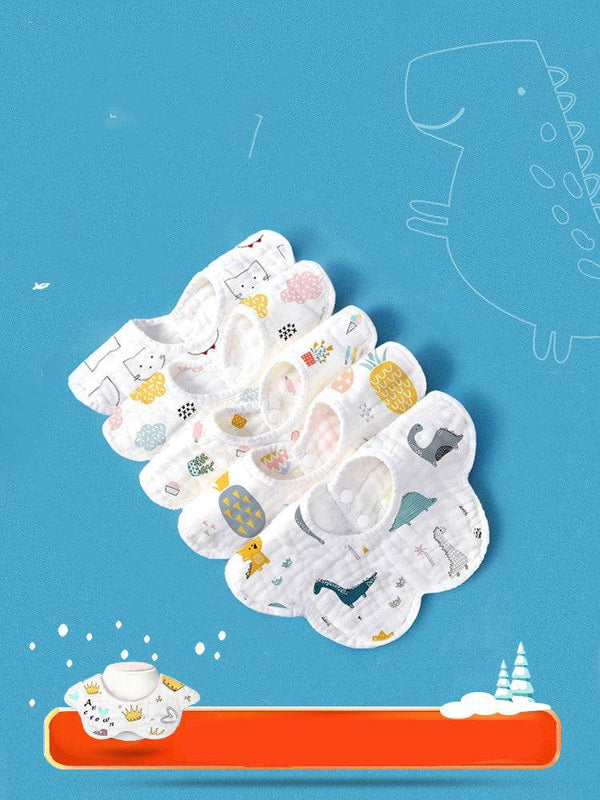 Rotating Flower Waterproof Baby Cloths Saliva Towel Cartoon Soft Round Baby Bibs Feeding Scarf - ZEYTONCART