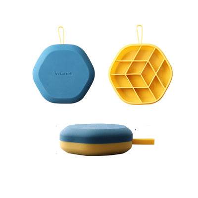 Silicone 12 Cavity Hexagon 3D Ice Mold DIY Popsicle Mould Ice Cream Makers Storage Box - ZEYTONCART