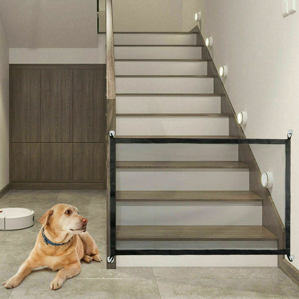 Pets Dog Cat Baby Safety Gate Mesh Fence Magic Portable Guard Net Stairs Doors - ZEYTONCART