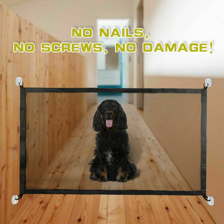 Pets Dog Cat Baby Safety Gate Mesh Fence Magic Portable Guard Net Stairs Doors - ZEYTONCART