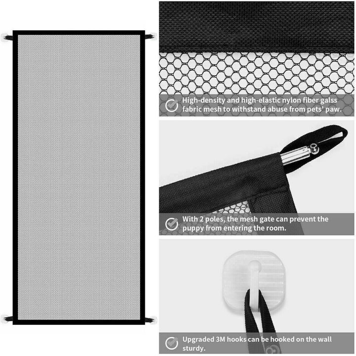 Pets Dog Cat Baby Safety Gate Mesh Fence Magic Portable Guard Net Stairs Doors - ZEYTONCART