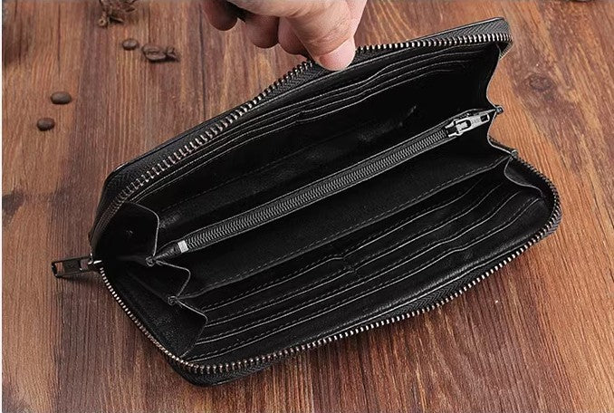Men's Handmade Sheepskin Retro Long Wallet - ZEYTONCART